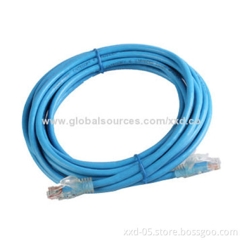 New PVC RJ45 UTP Cat5e Round Cable/Network Patch Cord with 24AWG, Strain Copper